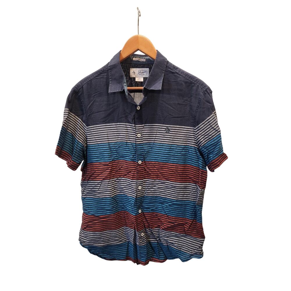 Penguin Short Sleeve Button Up Heritage Slim Fit 100% Cotton